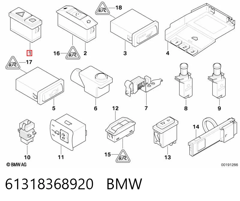 61318368920 BMW Botón de emergencia