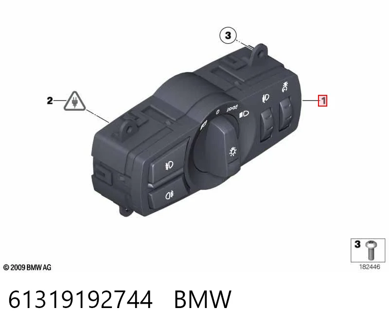 61319192744 BMW Interruptor de luces en el tablero