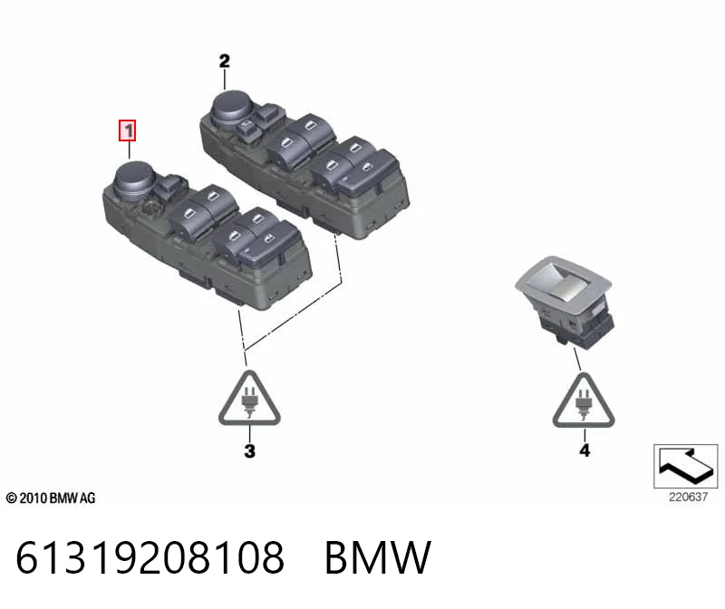 61319208108 BMW Unidad de control de elevalunas delantera izquierda