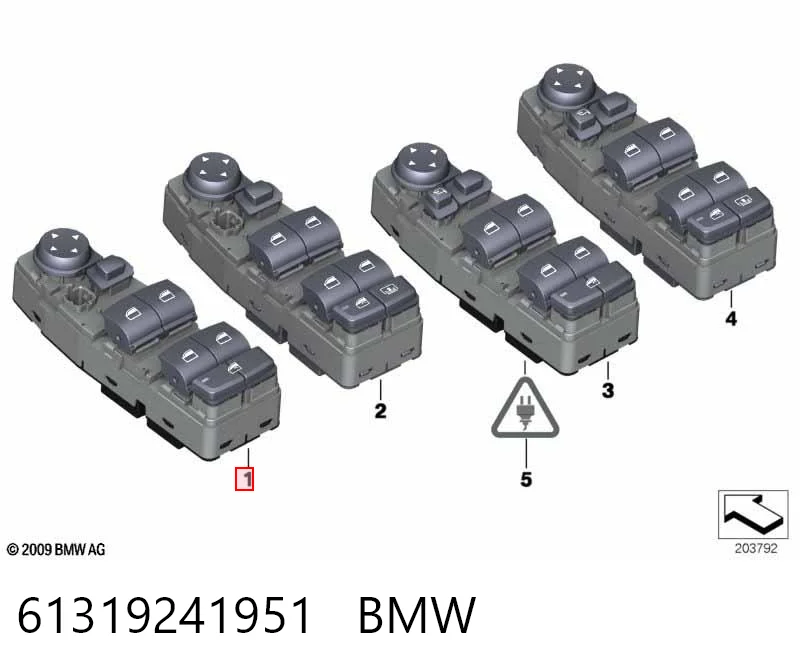 61319241951 BMW Unidad de control de elevalunas delantera izquierda