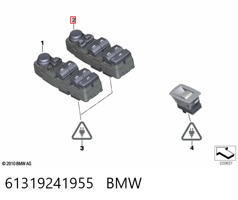 61319241955 BMW Unidad de control de elevalunas delantera izquierda