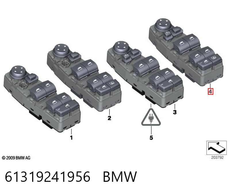 61319241956 BMW Unidad de control de elevalunas delantera izquierda