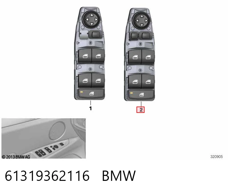 61319362116 BMW Unidad de control de elevalunas delantera izquierda