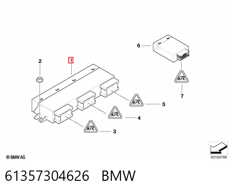 61357304626 BMW Módulo de control de apertura de la tapa del maletero