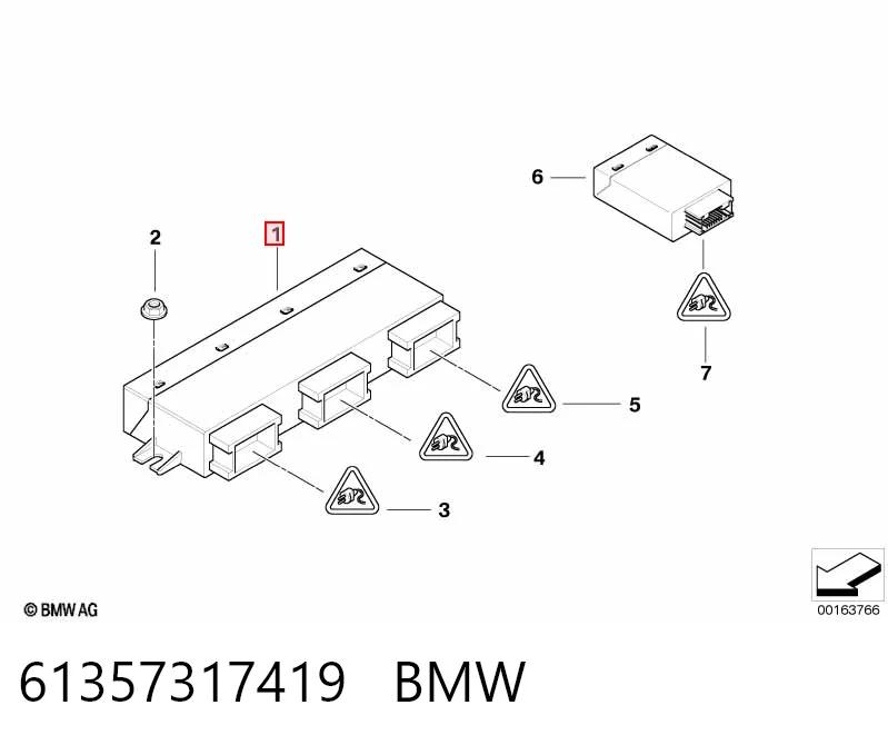 61357317419 BMW Módulo de control de apertura de la tapa del maletero