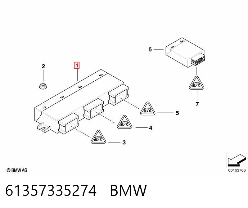 61357335274 BMW Módulo de control de apertura de la tapa del maletero
