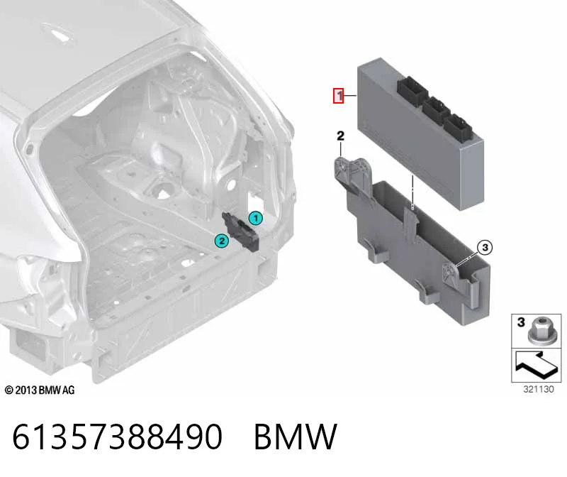 61357388490 BMW Módulo de control de apertura de la tapa del maletero