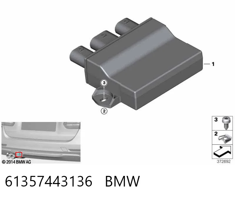 Módulo de control de apertura de la tapa del maletero 61357443136 BMW