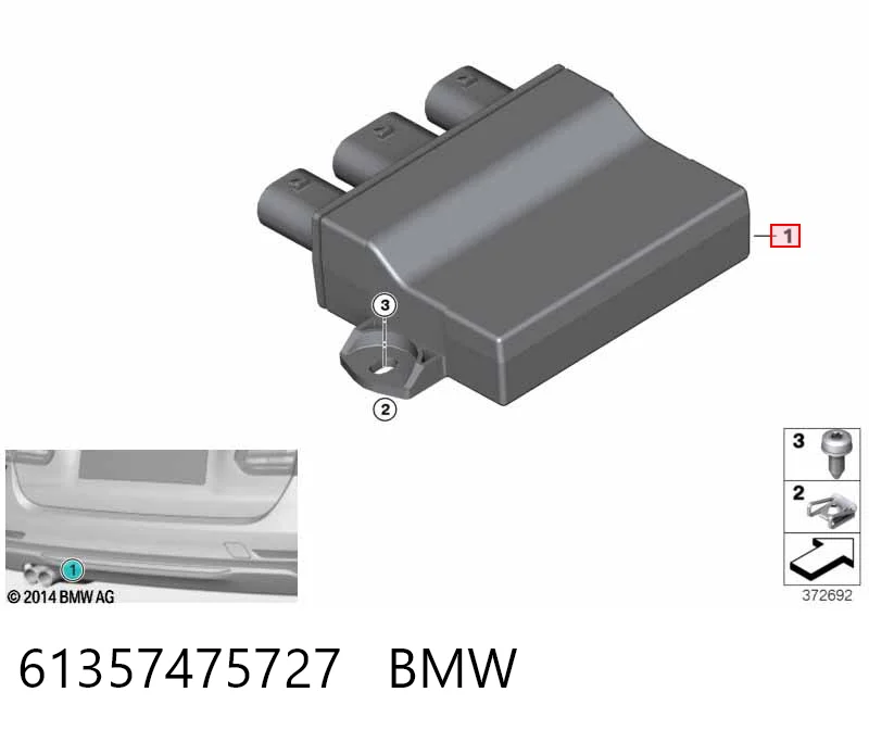 61357475727 BMW Módulo de control de apertura de la tapa del maletero
