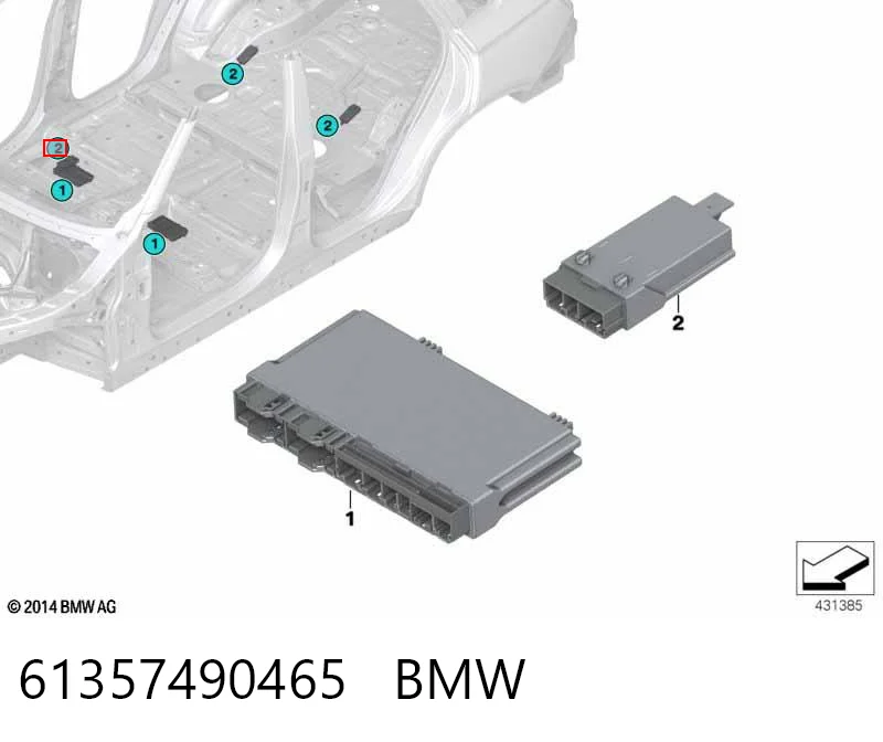 61357490465 BMW Módulo de control de la unidad electrónica del asiento delantero