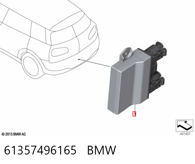 61357496165 BMW Módulo de control de apertura de la tapa del maletero