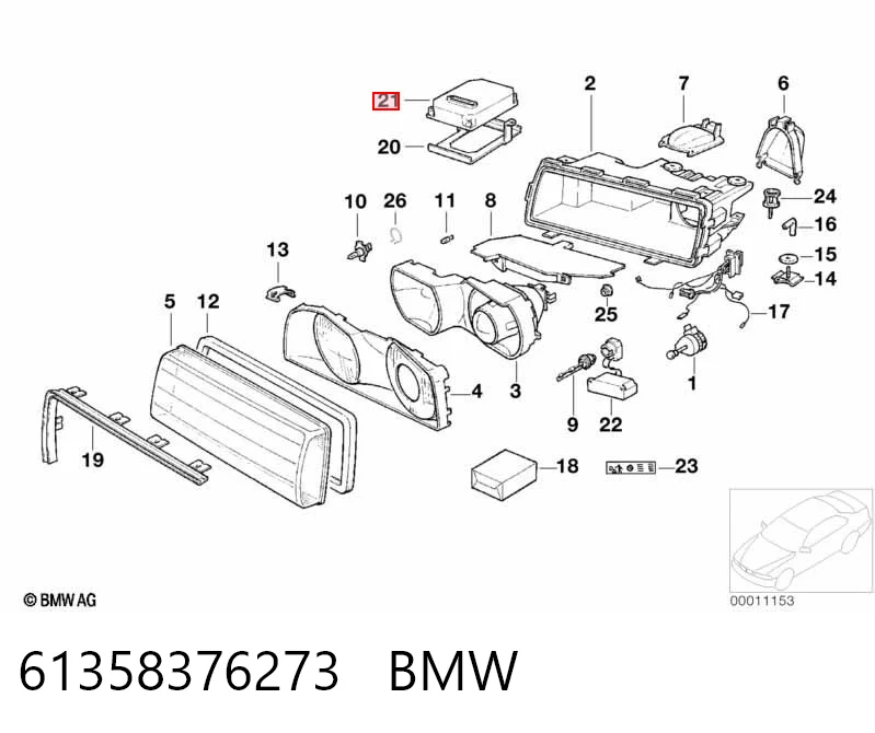 61358376273 BMW Centralita, faros xenon