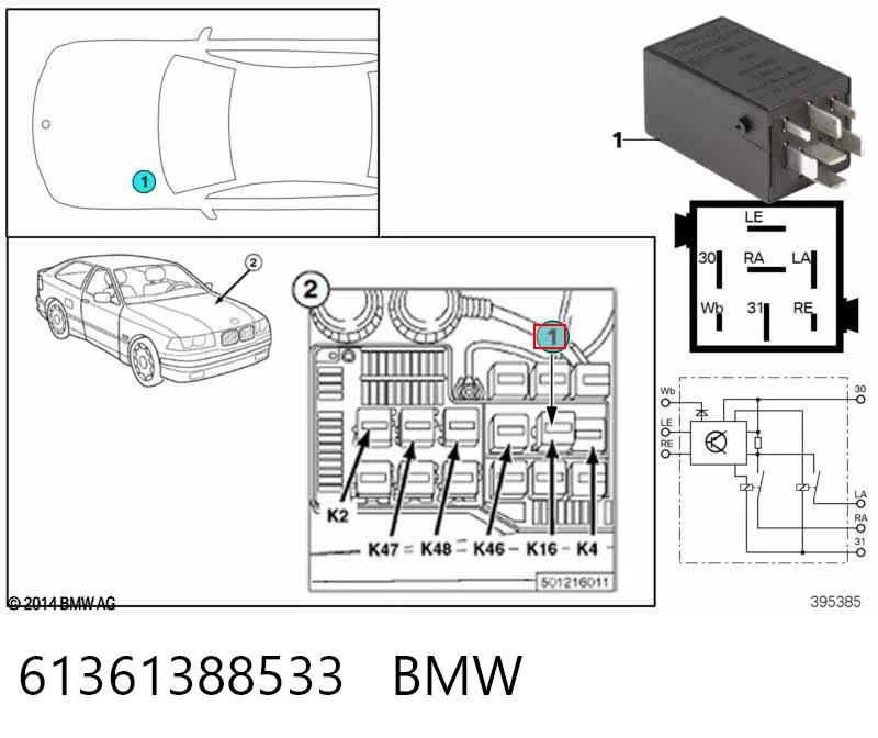 61361388533 BMW Intermitente de espejo