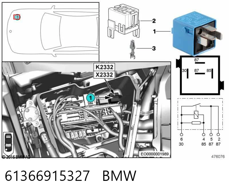 61366915327 BMW Relé eléctrico multifuncional