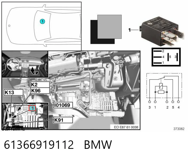 Relé eléctrico multifuncional 61366919112 BMW