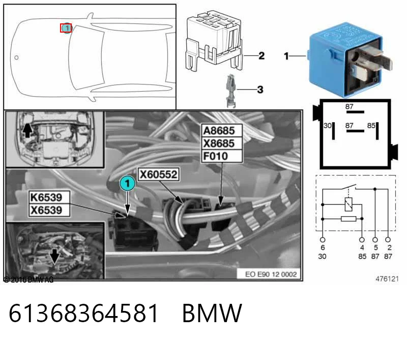 61368364581 BMW Relé eléctrico multifuncional