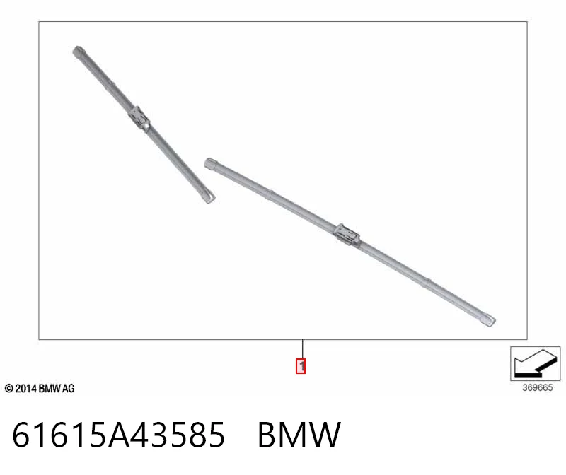 61615A43585 BMW Escobillas Limpiaparabrisas delanteras