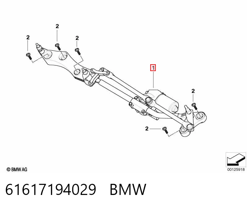 61617194029 BMW Varillaje de limpiaparabrisas