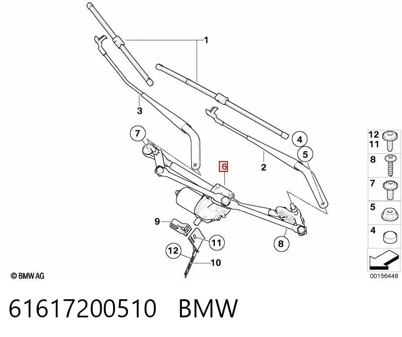 61617200510 BMW Varillaje de limpiaparabrisas
