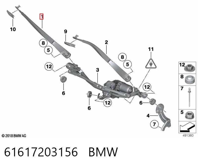 Brazo del limpiaparabrisas lavado de parabrisas para BMW 5  F10