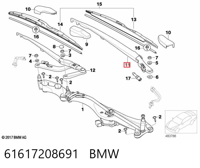 Comprar Brazo del limpiaparabrisas BMW 7 E65, E66, E67 a bajo precio