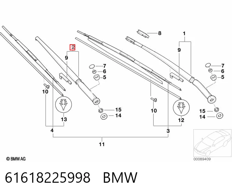 Brazo del limpiaparabrisas lavado de parabrisas para BMW 3  E46