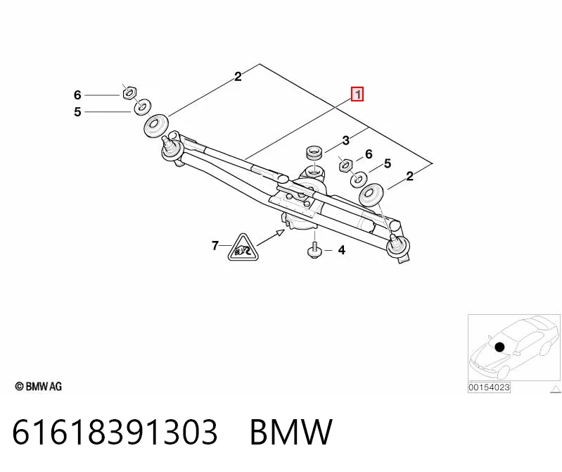 61618391303 BMW Varillaje de limpiaparabrisas