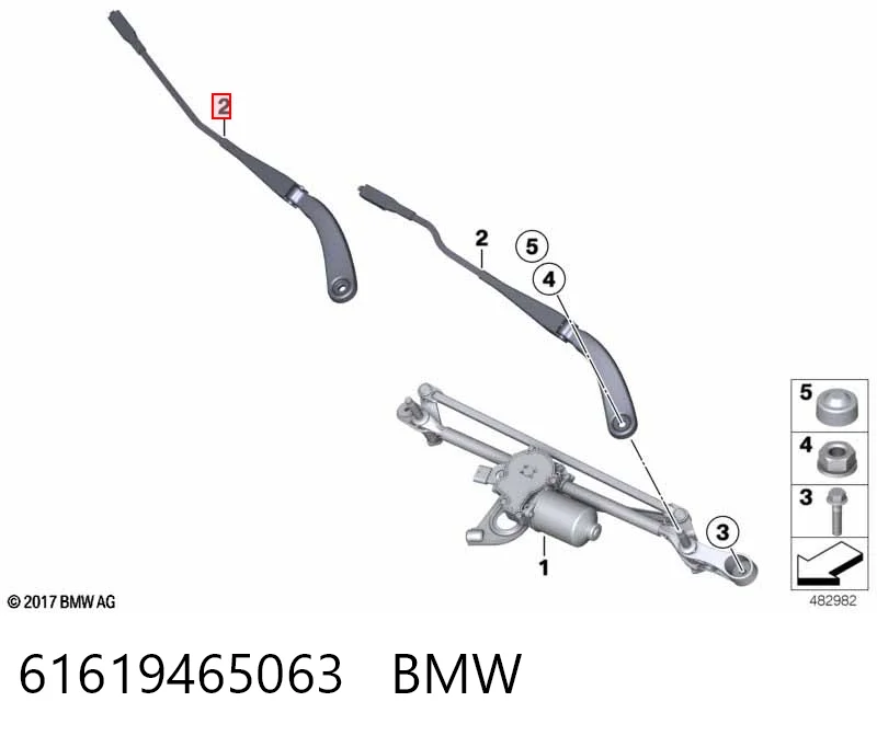 Brazo del limpiaparabrisas lavado de parabrisas para BMW 1  F20