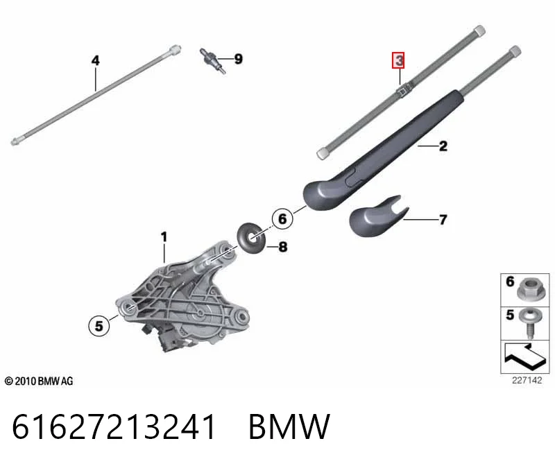 61627213241 BMW Limpiaparabrisas trasero