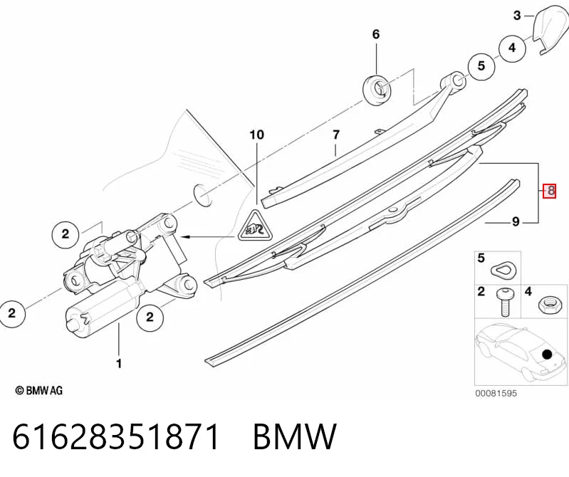 61628351871 BMW Limpiaparabrisas trasero