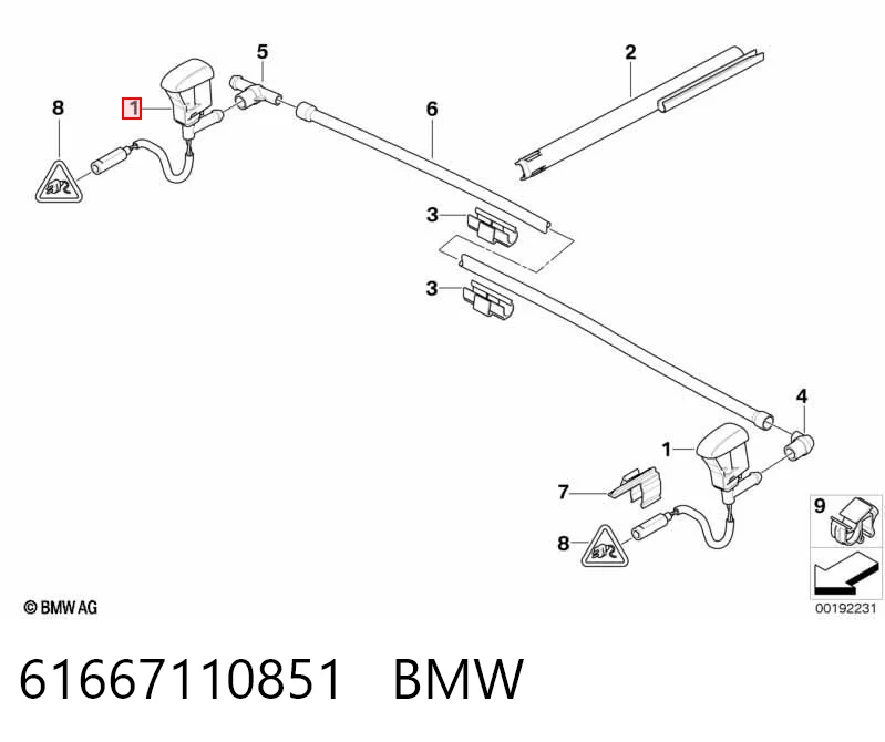 61667110851 BMW Boquilla del lavaparabrisas