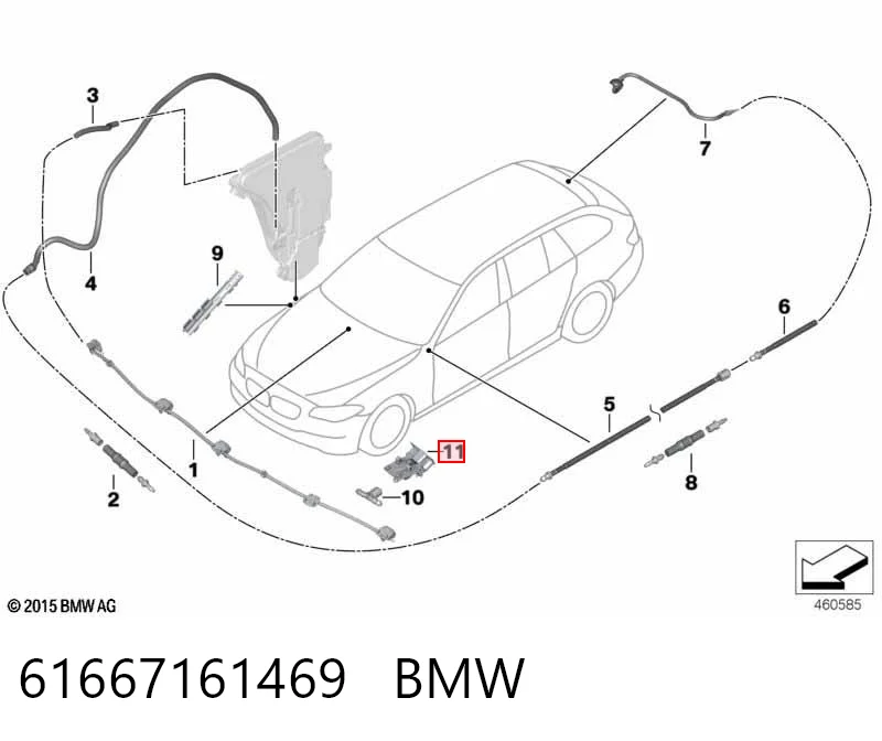 61667161469 BMW Boquilla del lavador de faros delanteros