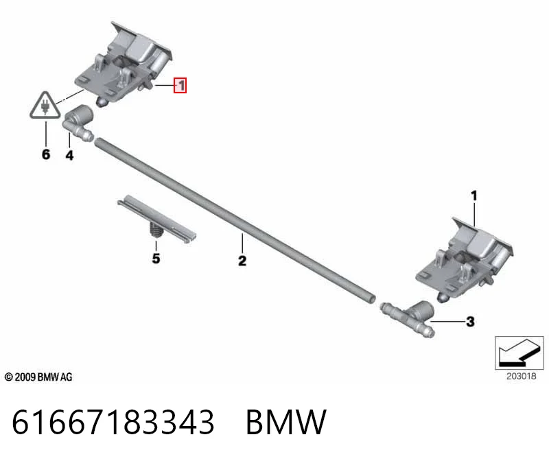 61667183343 BMW Boquilla del lavaparabrisas