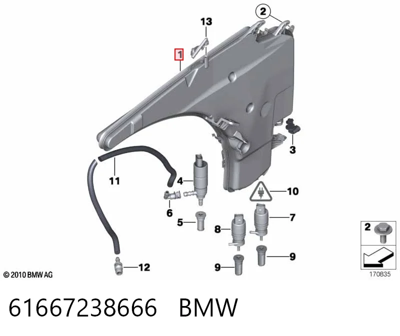 61667238666 BMW Botella limpiaparabrisas