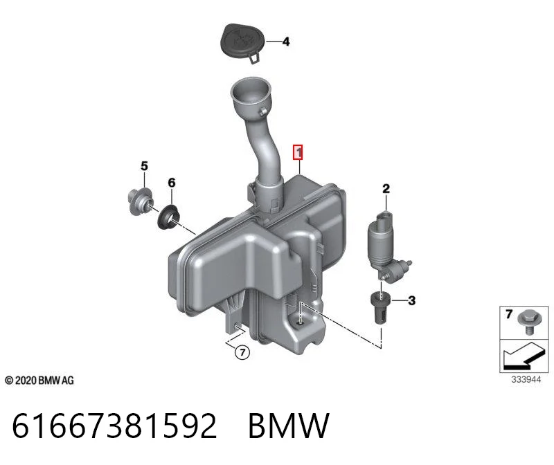 61667381592 BMW Botella limpiaparabrisas