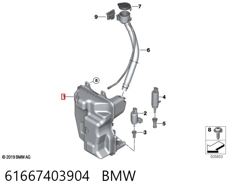 61667403904 BMW Botella limpiaparabrisas