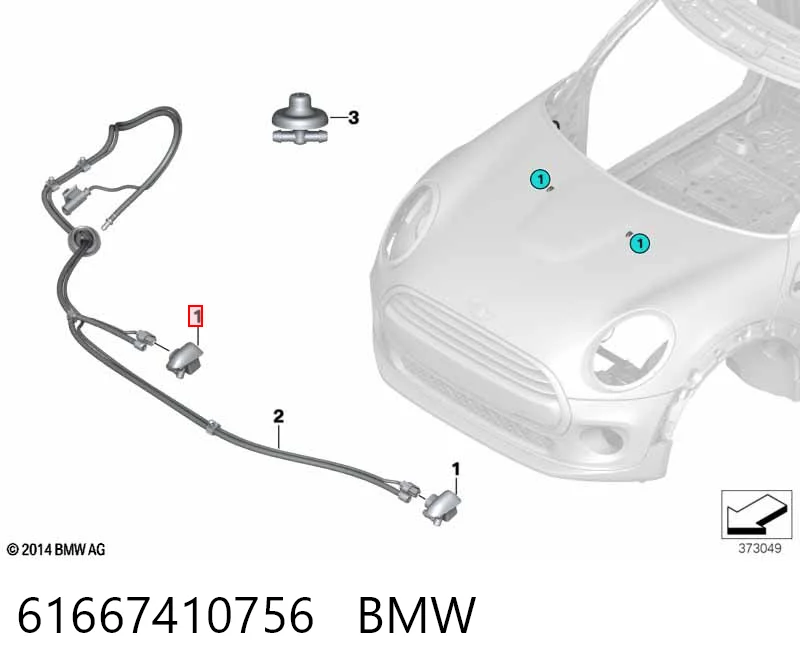 61667410756 BMW Boquilla del lavaparabrisas
