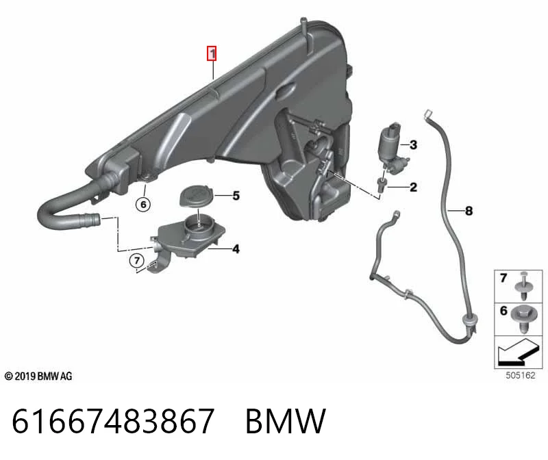 61667483867 BMW Botella limpiaparabrisas