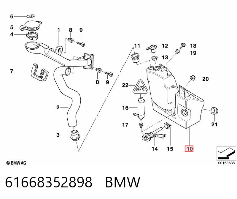 Comprar Depósito de líquido limpiaparabrisas BMW 7 E38 a bajo precio
