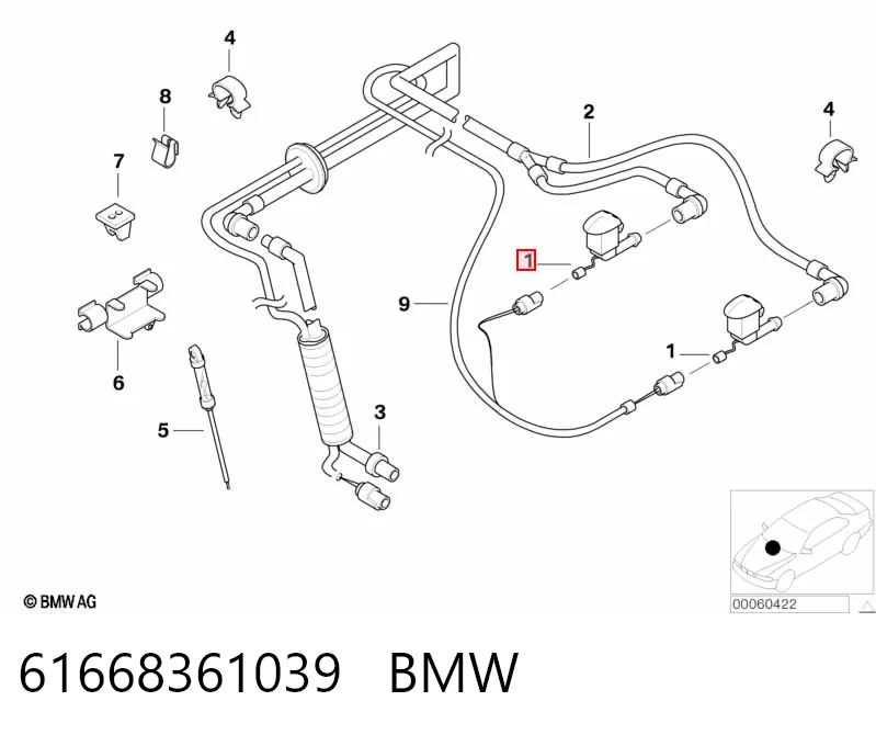 61668361039 BMW Boquilla del lavaparabrisas