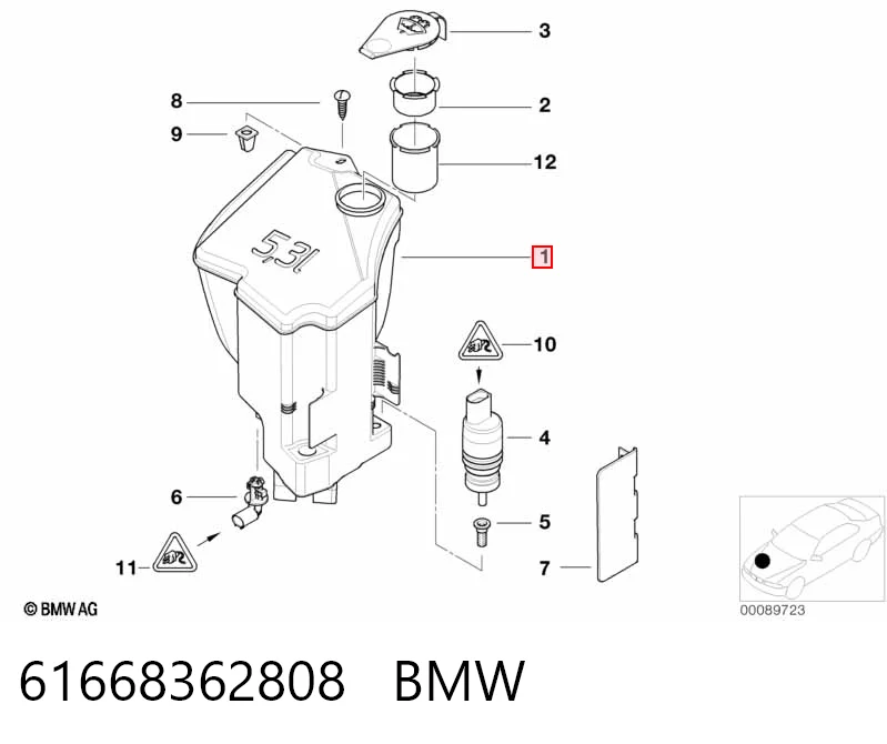 Botella limpiaparabrisas para BMW 3  E46