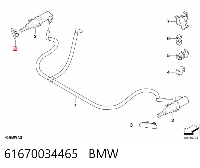 61670034465 BMW Tapa de boquilla lavafaros delantero