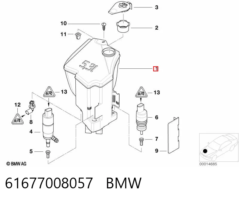 61677008057 BMW Depósito de líquido lavafaros