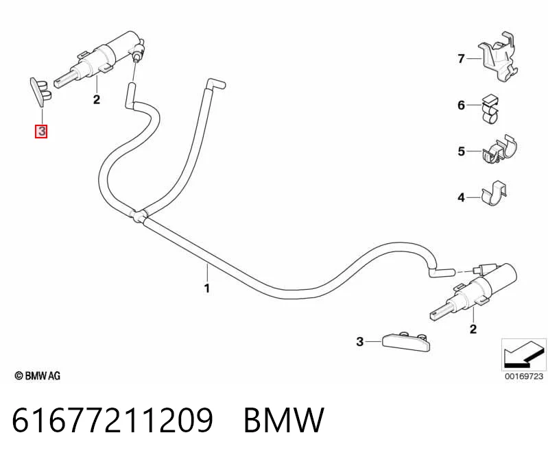 61677211209 BMW Tapa de boquilla lavafaros delantero