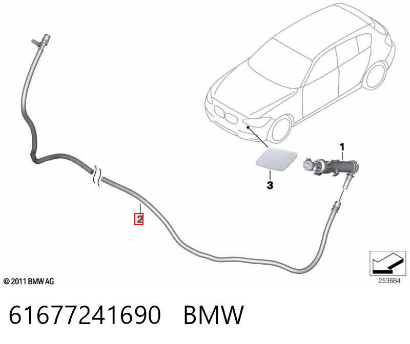 61677241690 BMW Manguera de lavafaros
