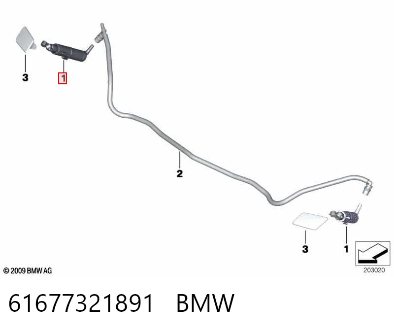 61677321891 BMW Boquilla lavafaros, delantera izquierda