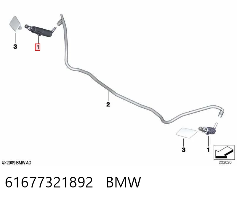 61677321892 BMW Boquilla lavafaros delantera derecha