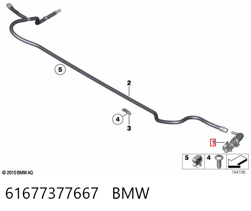 61677377667 BMW Boquilla lavafaros, delantera izquierda