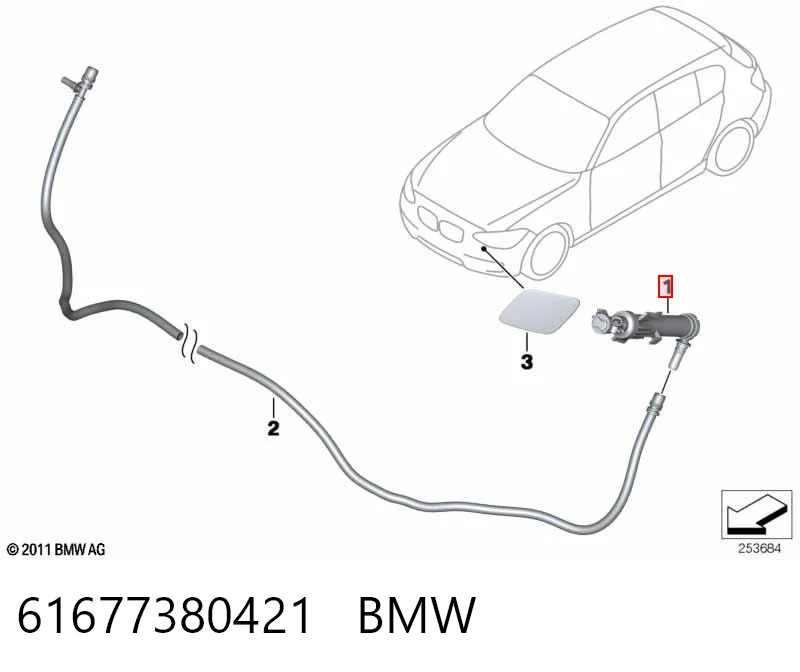 61677380421 BMW Boquilla lavafaros, delantera izquierda