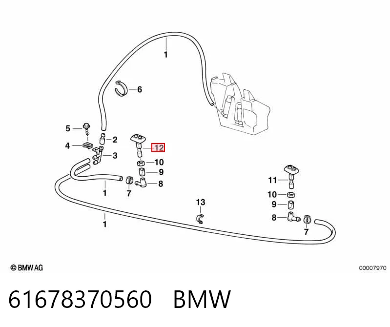 61678370560 BMW Boquilla lavafaros delantera derecha